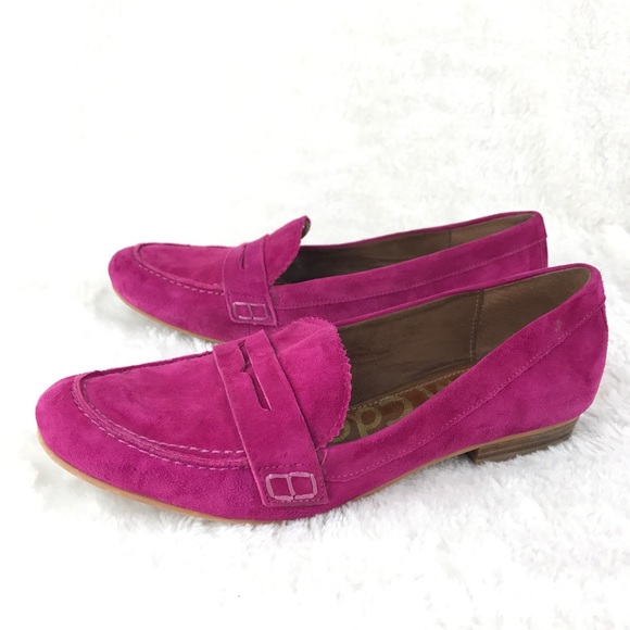 Sam Edelman Shoes - Sam Edelman Etiene Pink Suede Driving Loafers 8